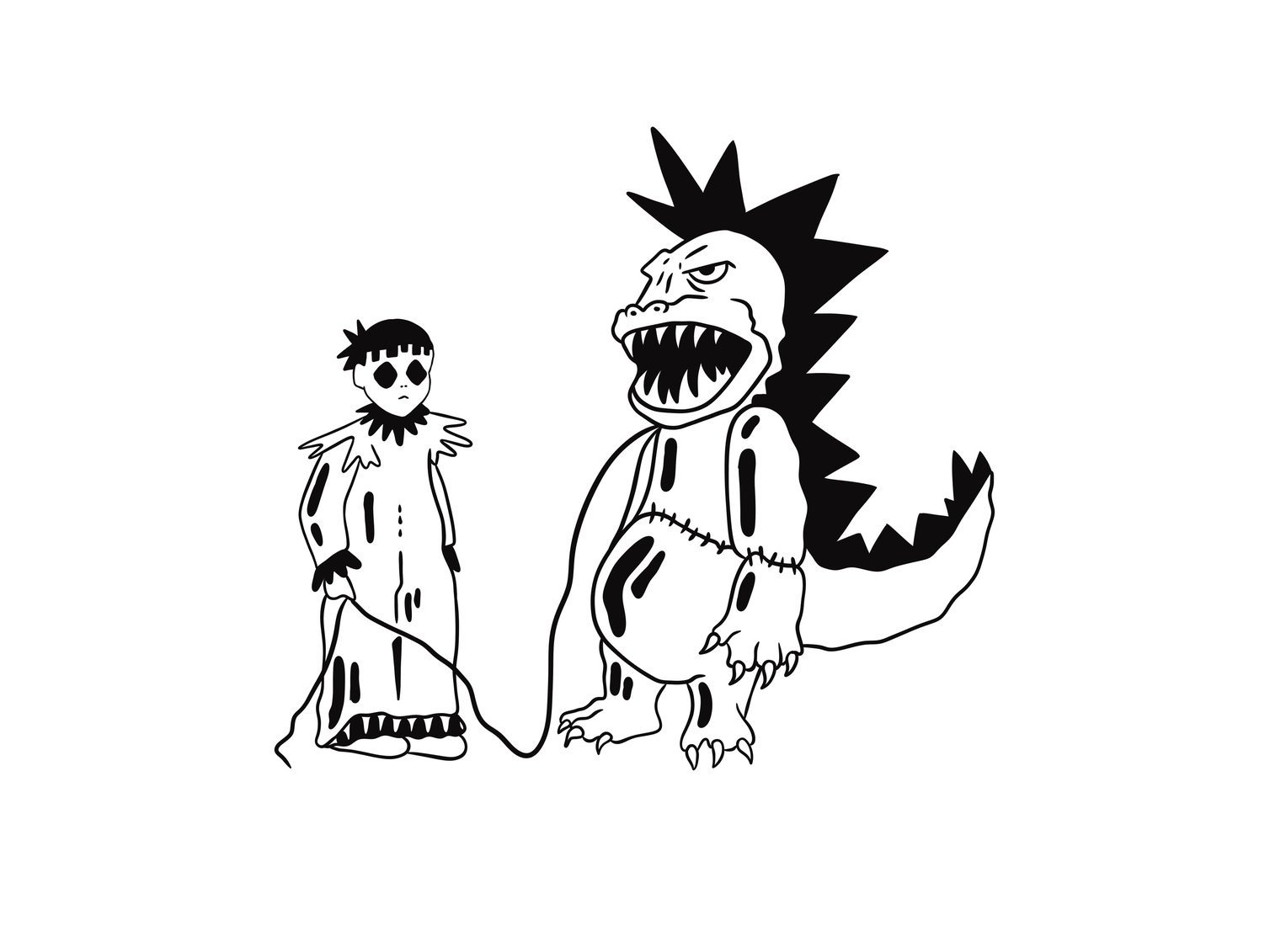 Print La petite fille au dinosaure