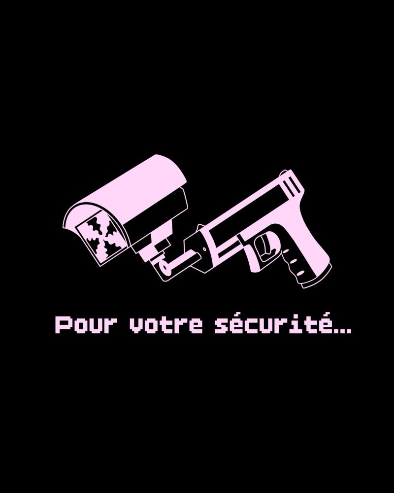 Sticker Pour votre sécurité, version noire