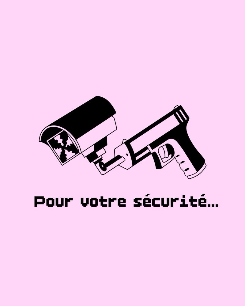 Sticker Pour votre sécurité, version rose